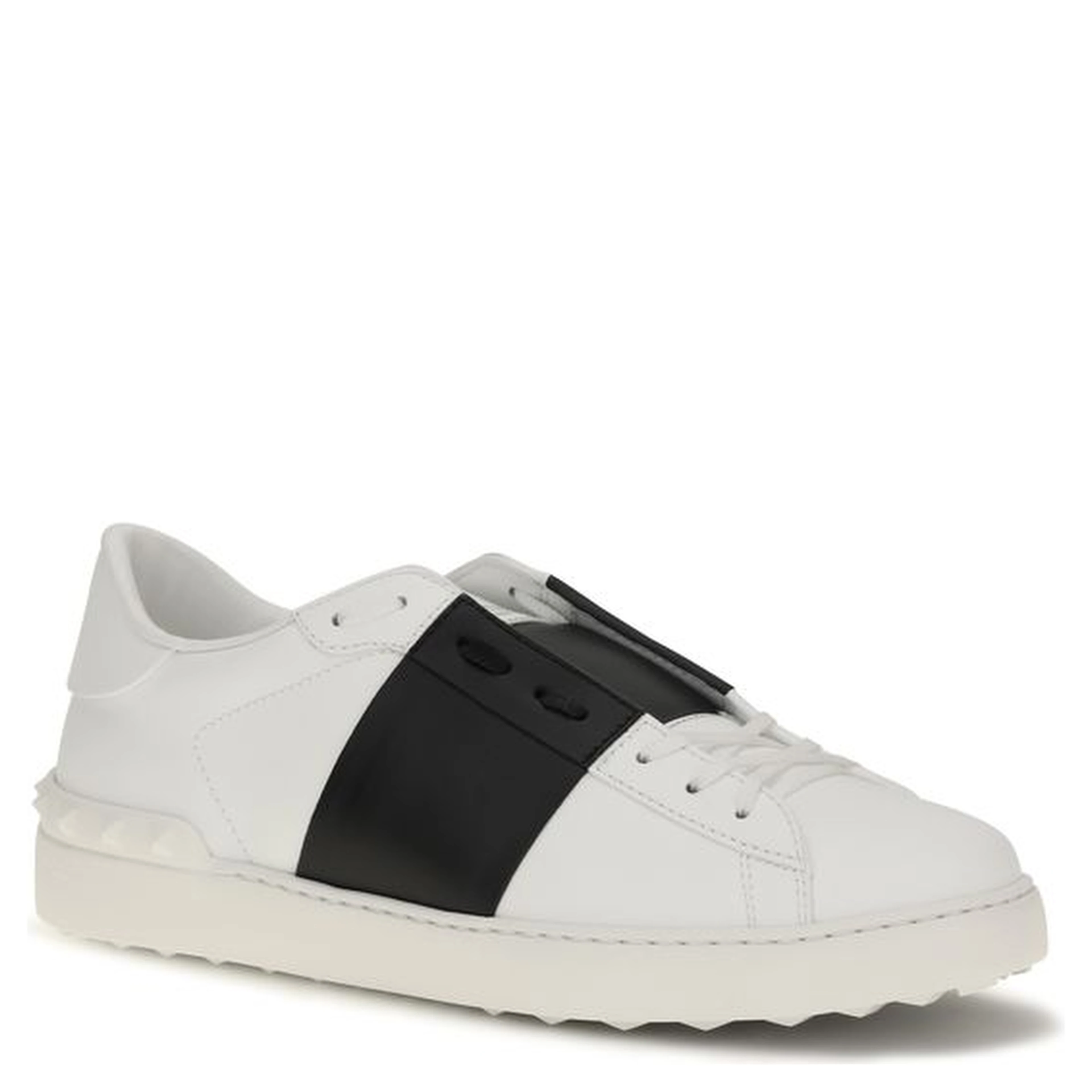 Black And White Calf Leather Bos Taurus Low Top Sneakers