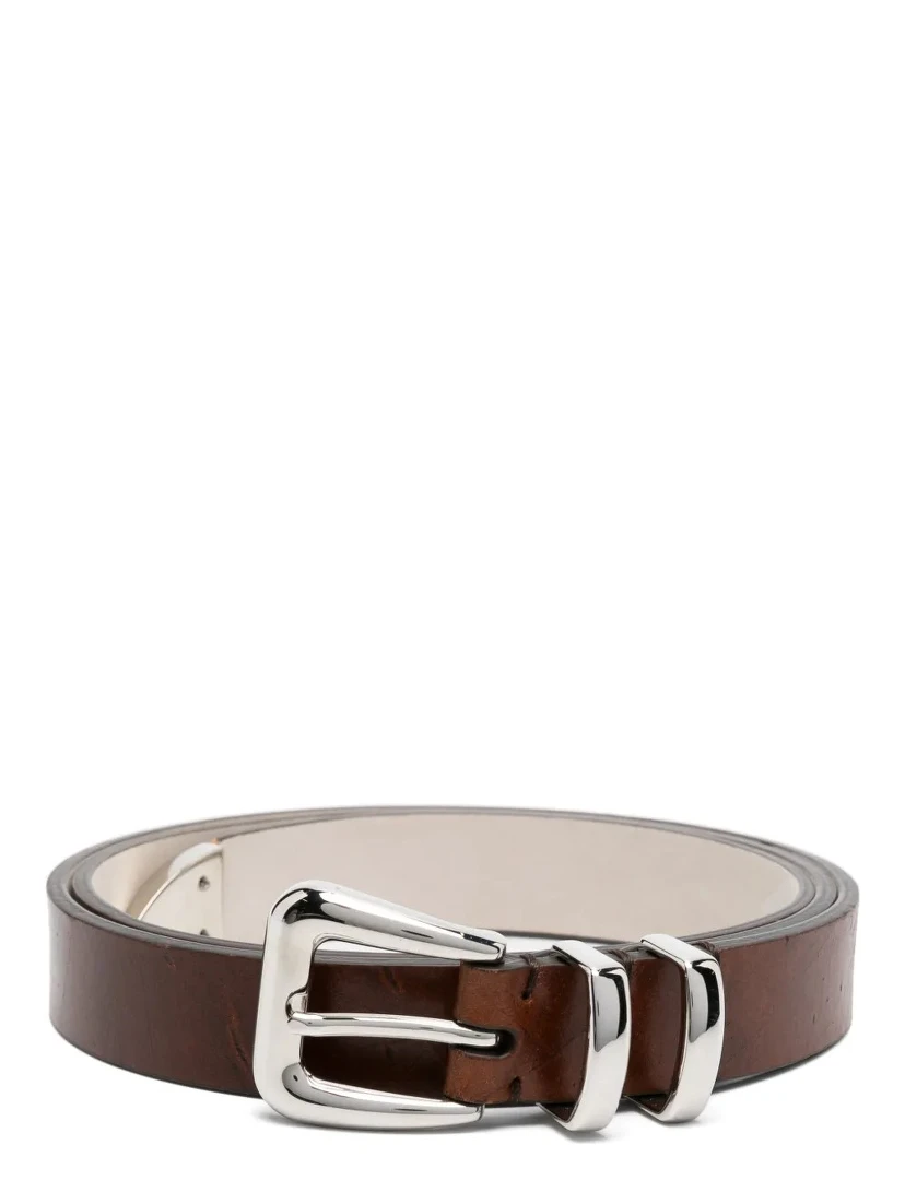 White Leather Regular Belt