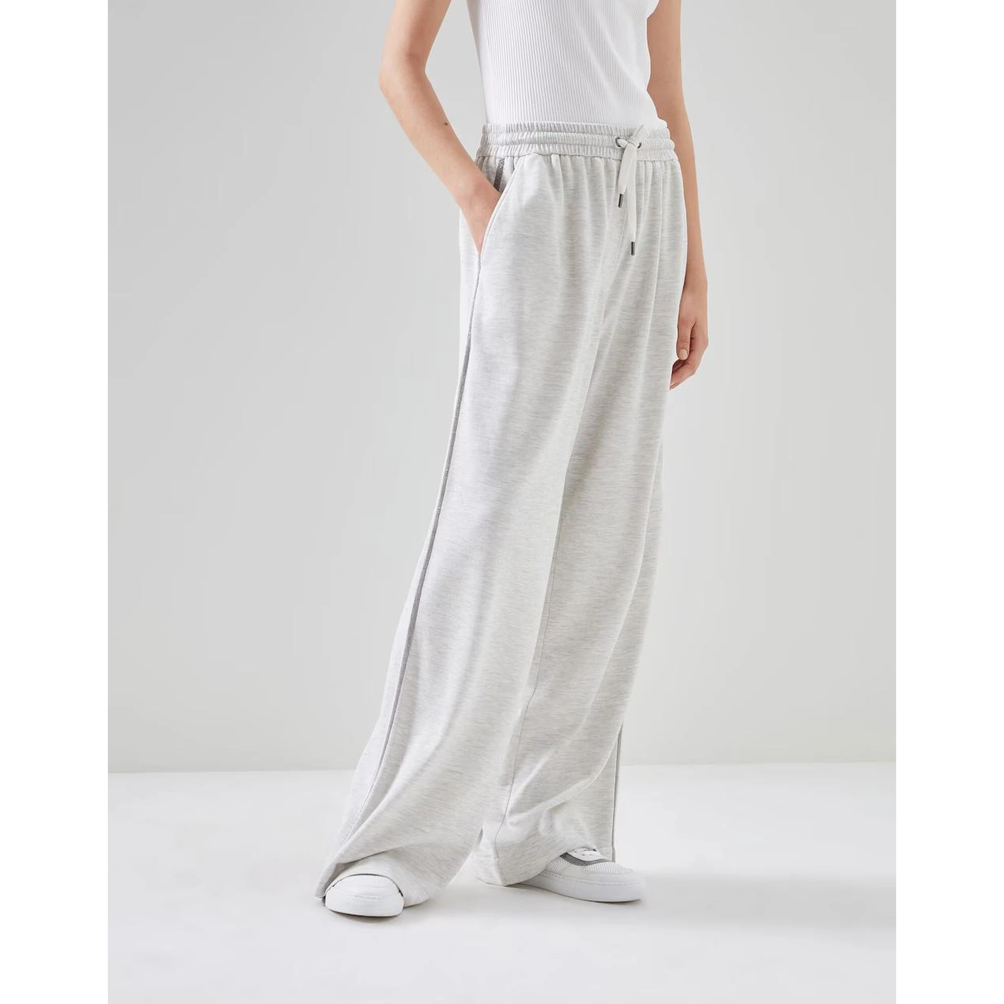 White Cotton Casual Pants