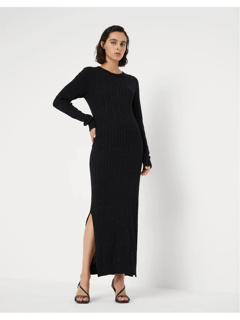 Black Cotton Casual Dress