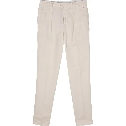 Beige Linen Casual Pants