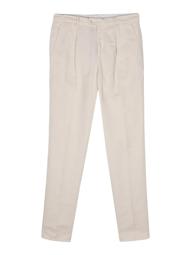 Beige Linen Casual Pants