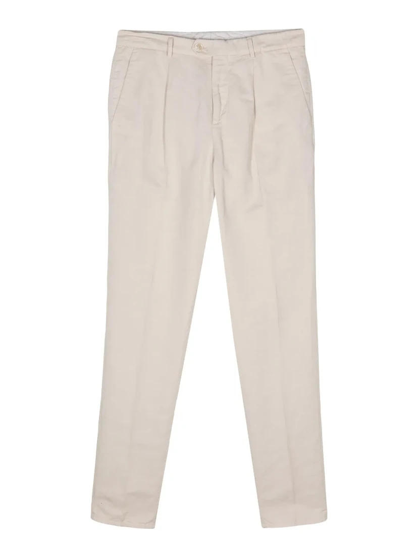 Beige Linen Casual Pants