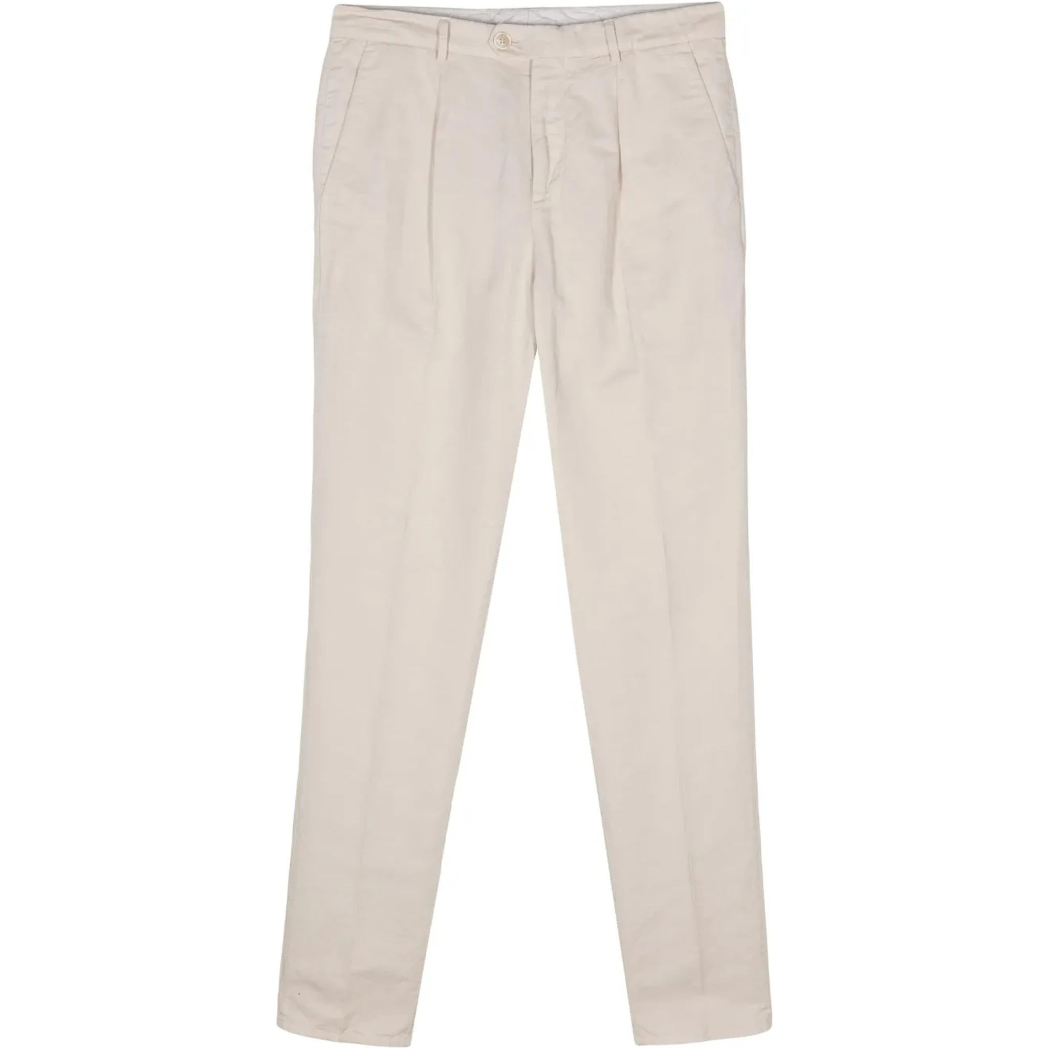 Beige Linen Casual Pants