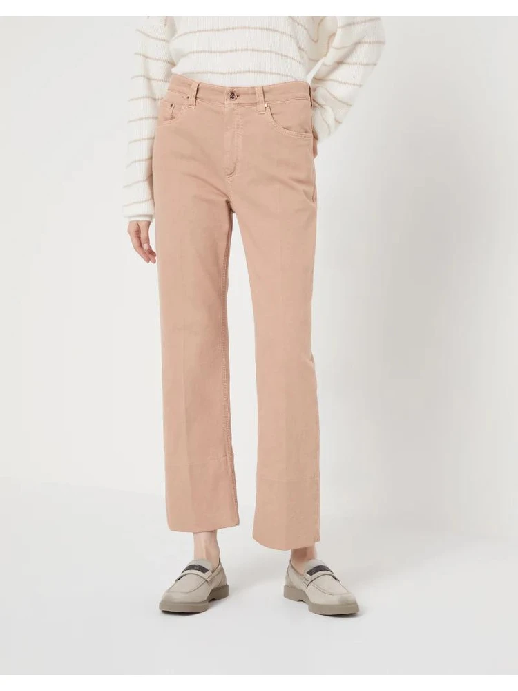 Orange Cotton Casual Pants