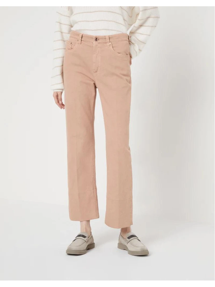 Orange Cotton Casual Pants