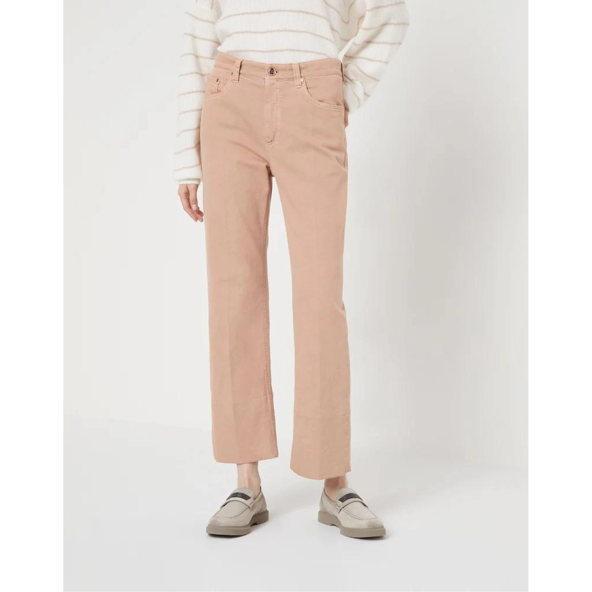 Orange Cotton Casual Pants