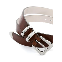 White Leather Regular Belt