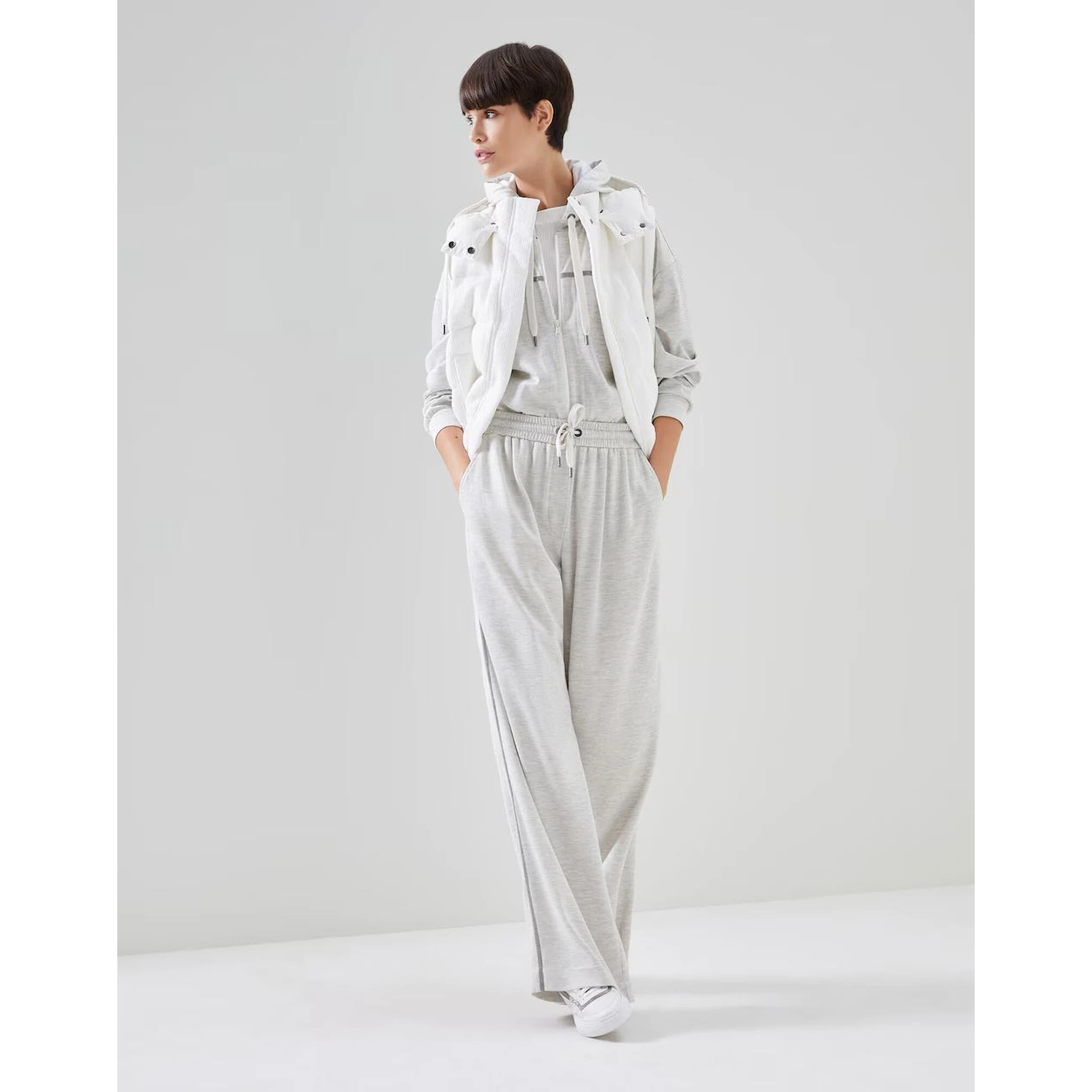 White Cotton Casual Pants
