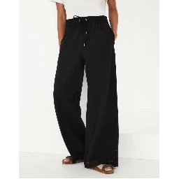 Black Cotton Casual Pants
