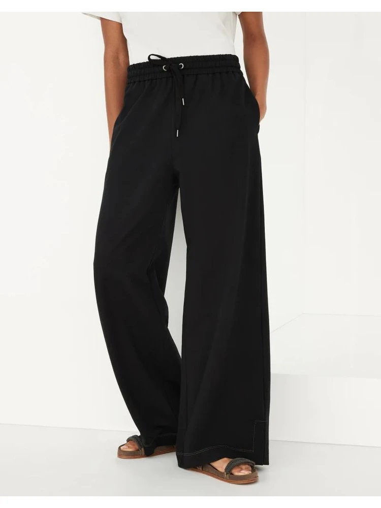 Black Cotton Casual Pants