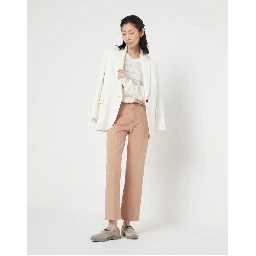 Orange Cotton Casual Pants