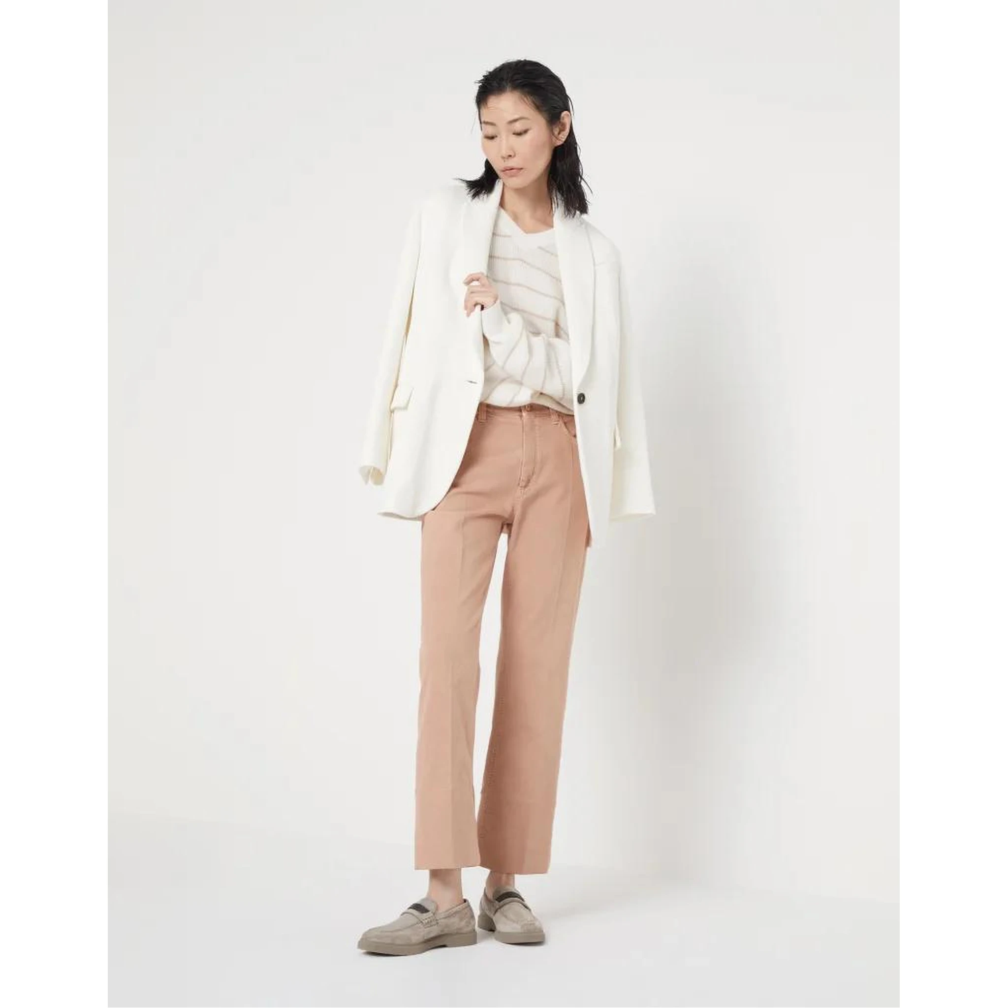 Orange Cotton Casual Pants