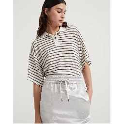 Silver Linen Long Skirt
