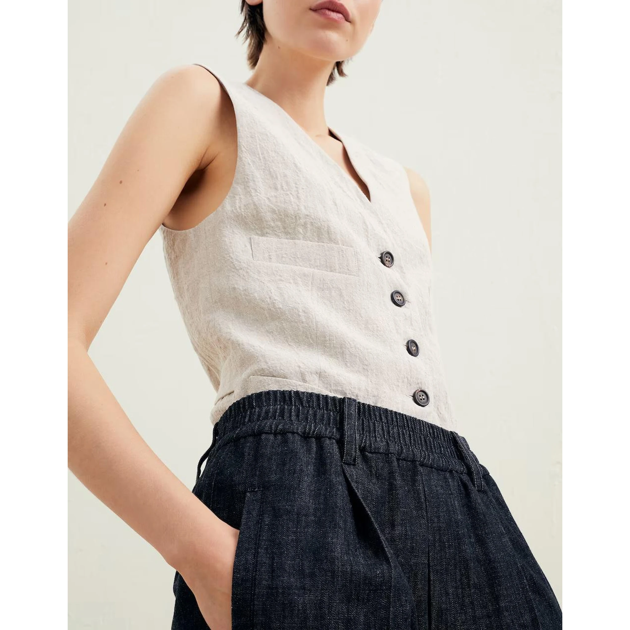 Black Cotton Casual Pants