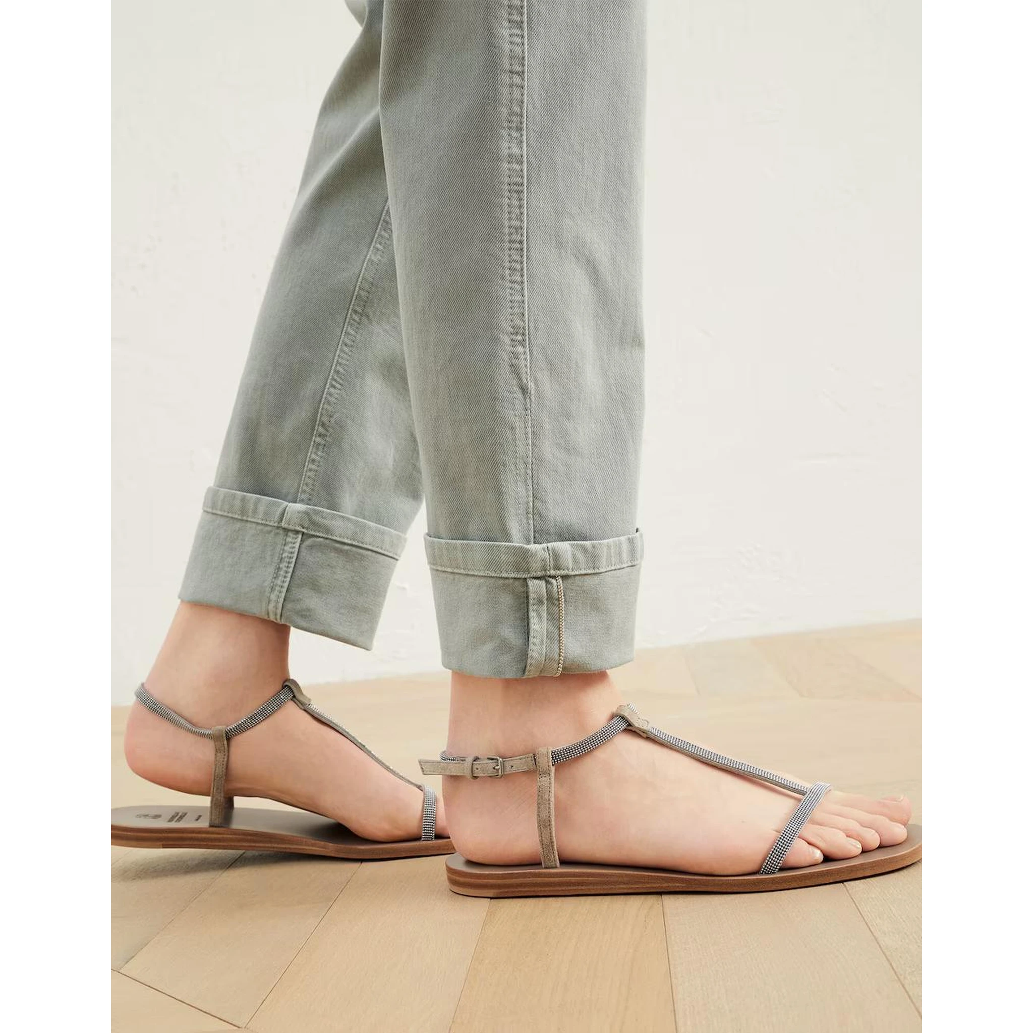Green Cotton Casual Pants