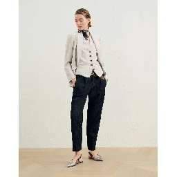 Black Cotton Casual Pants