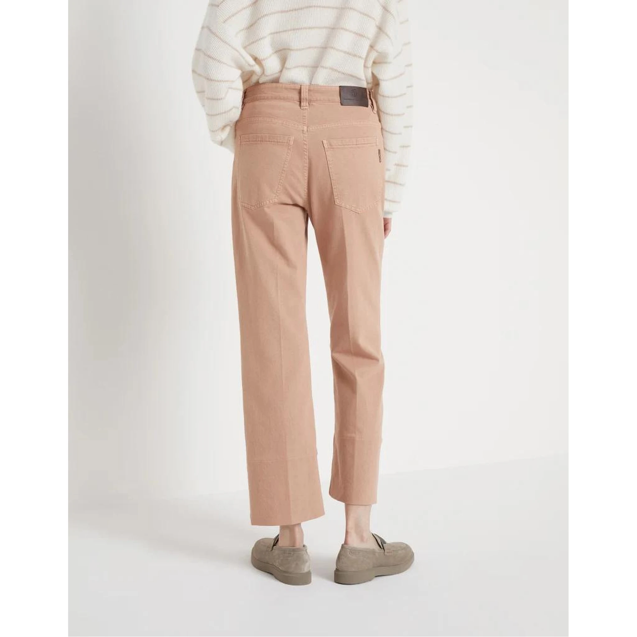 Orange Cotton Casual Pants