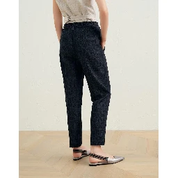 Black Cotton Casual Pants