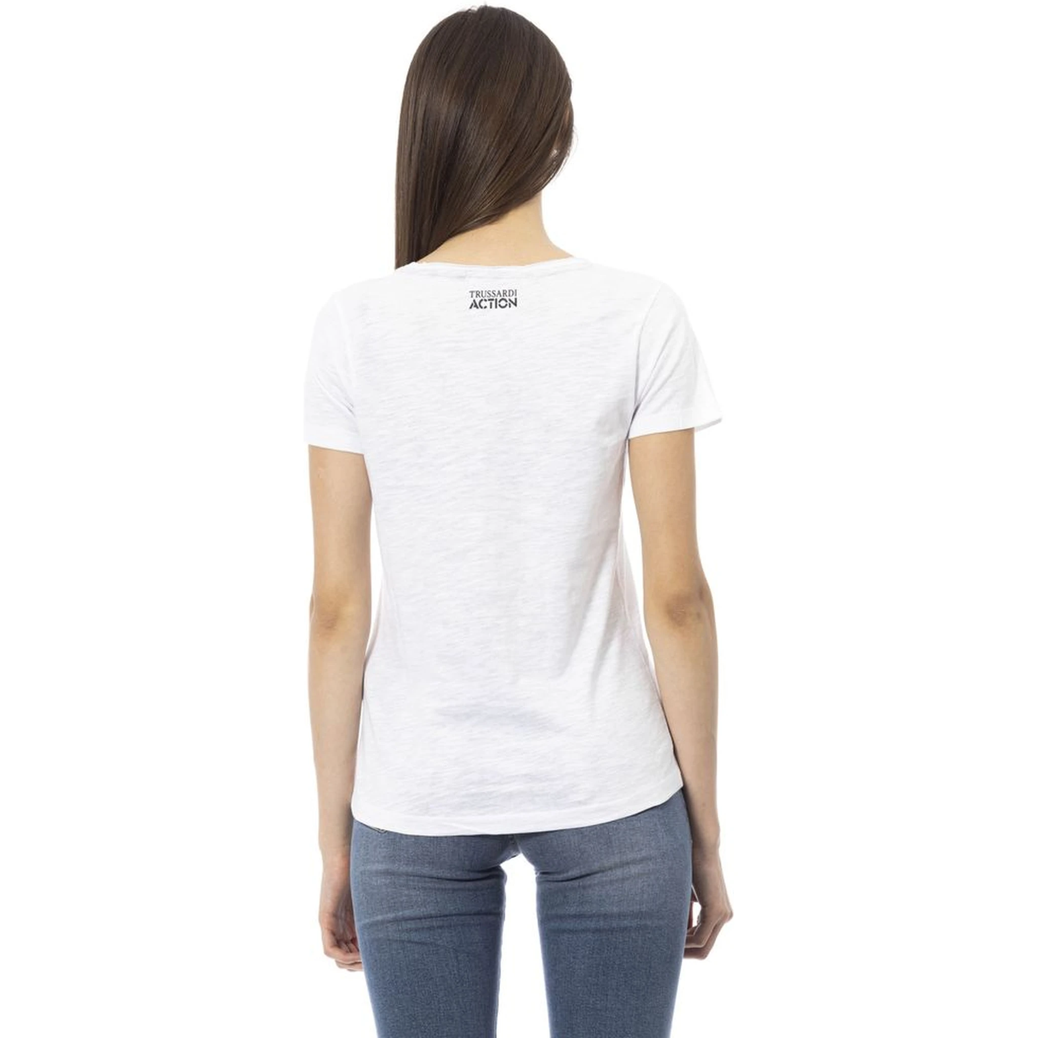 White Cotton Women T-Shirt