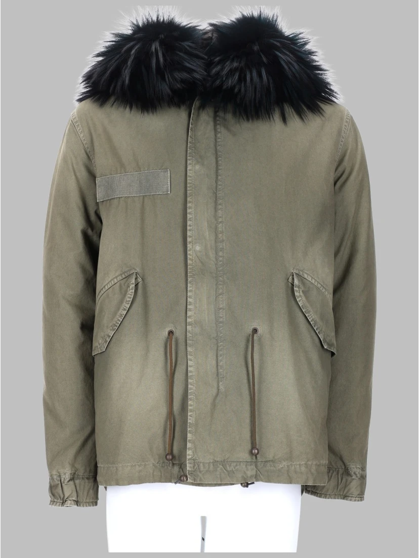 graphic print parka
