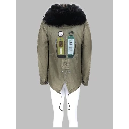 graphic print parka