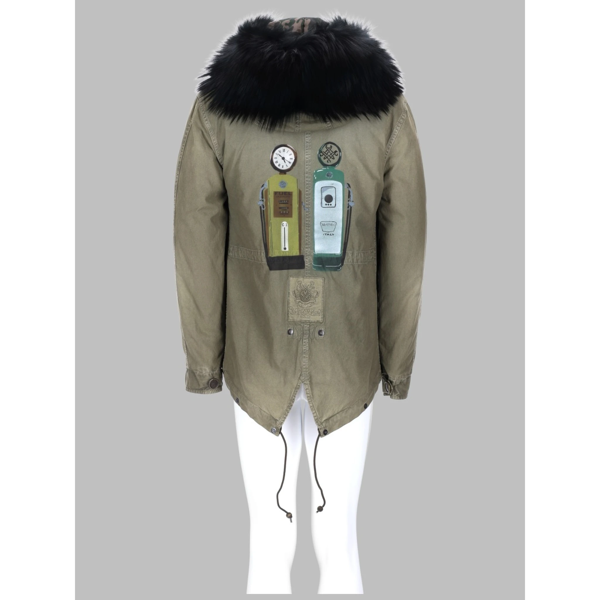 graphic print parka