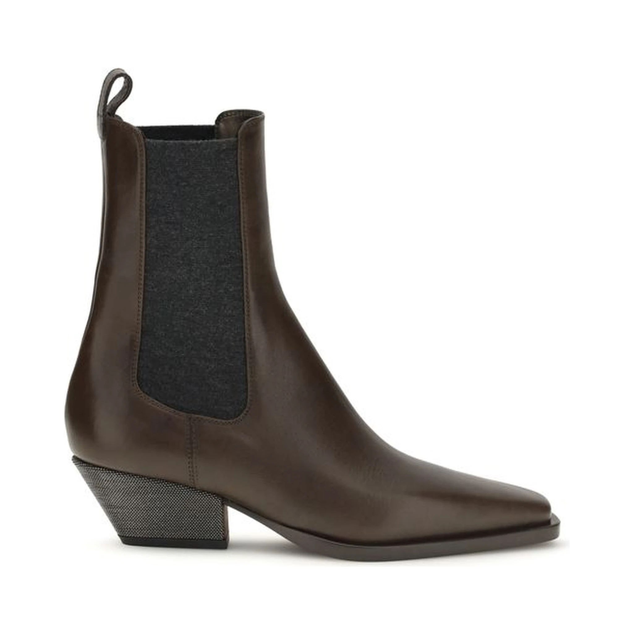 Brown Calf Leather Bos Taurus Ankle Boots