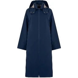 Blue Polyester Coat