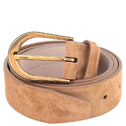 Beige Leather Regular Belt