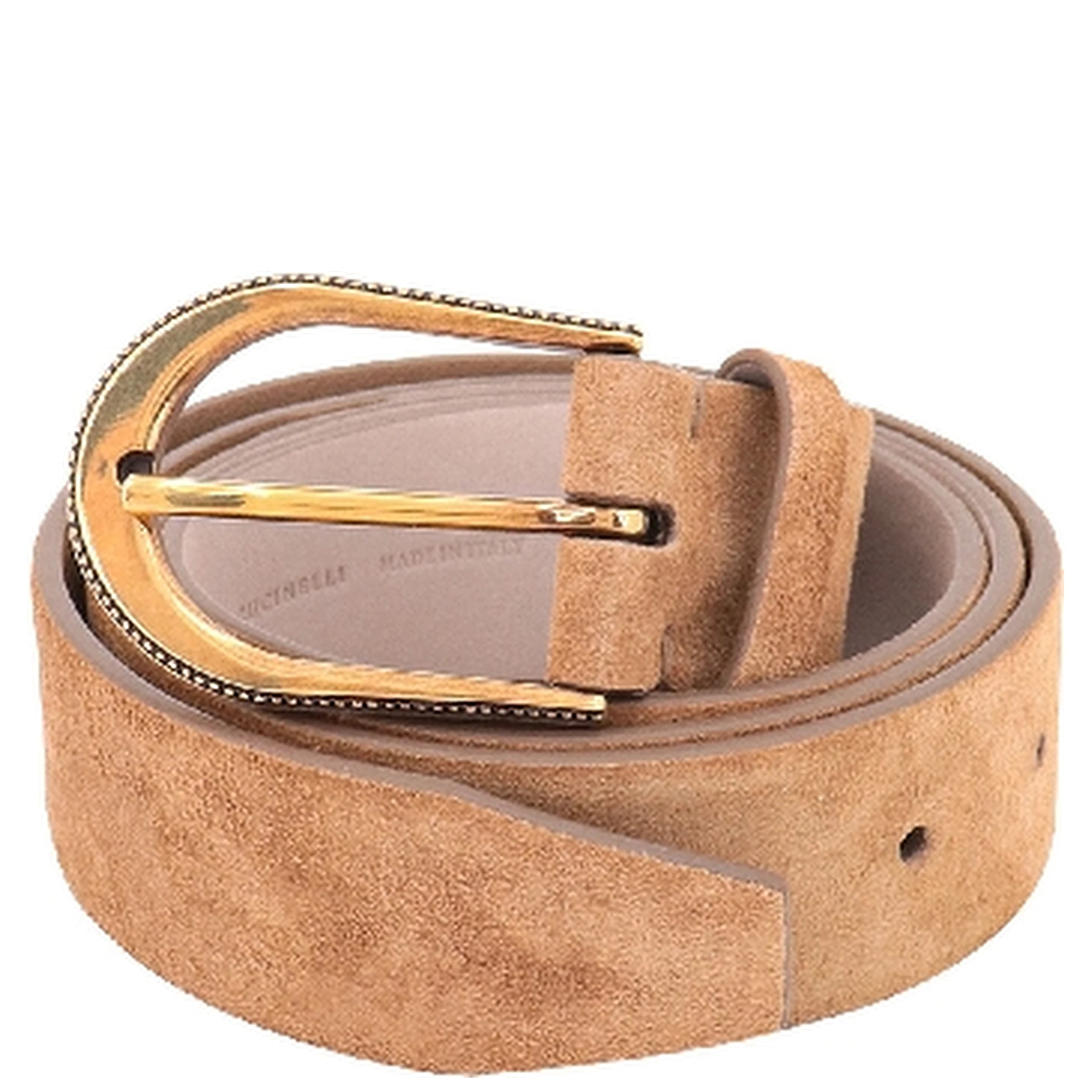 Beige Leather Regular Belt