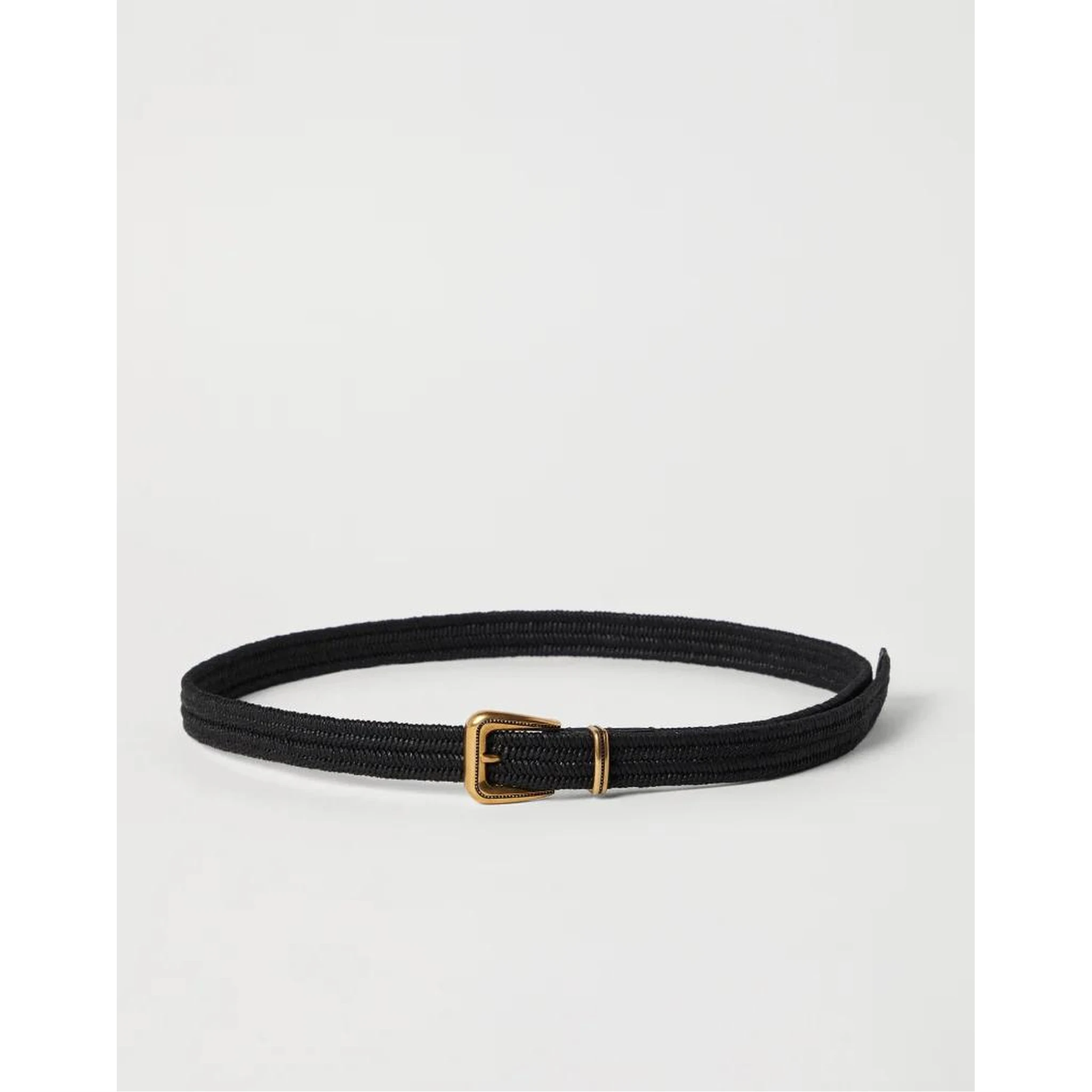Black Linen Regular Belt