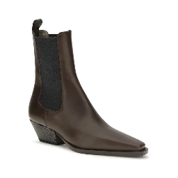 Brown Calf Leather Bos Taurus Ankle Boots