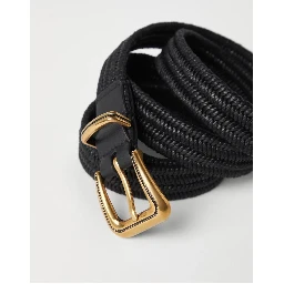 Black Linen Regular Belt