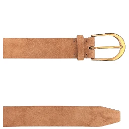 Beige Leather Regular Belt