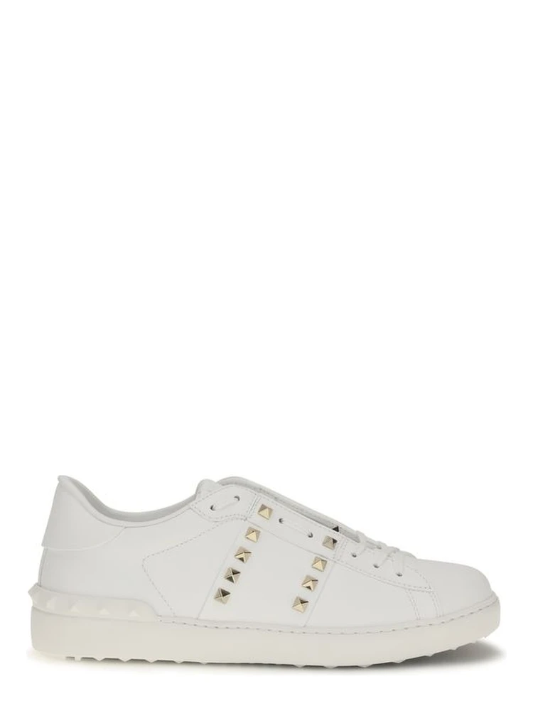 White Calf Leather Bos Taurus Sneakers