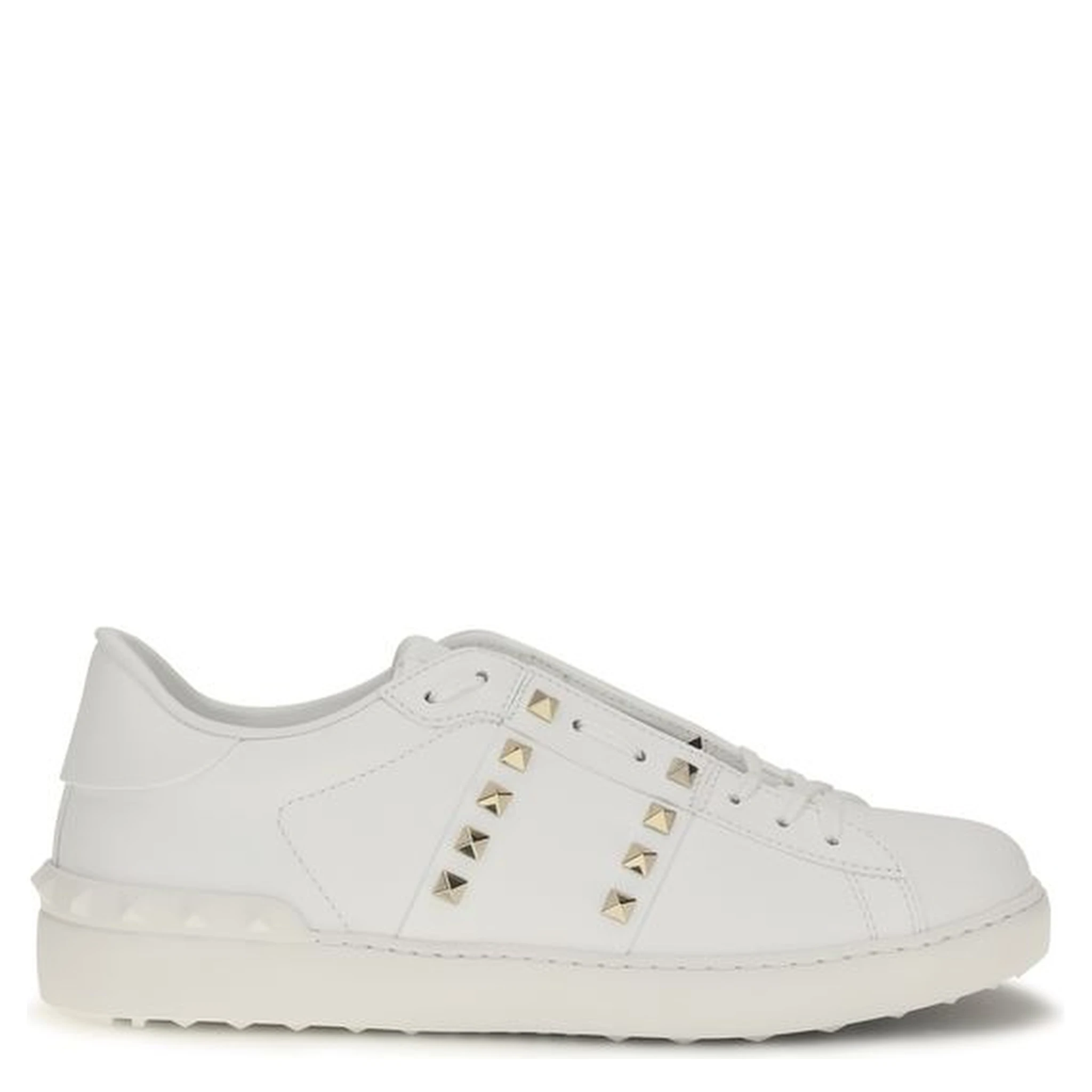 White Calf Leather Bos Taurus Sneakers