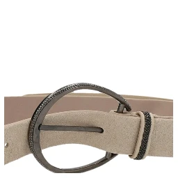 Beige Leather Regular Belt
