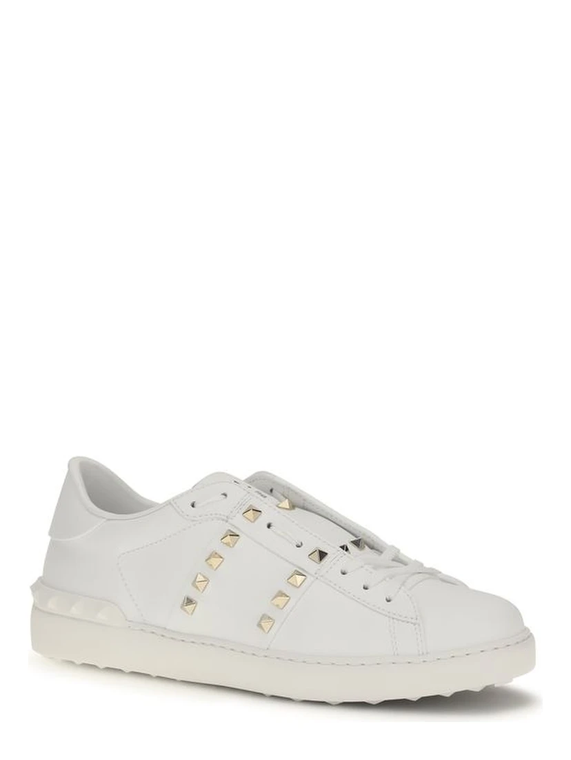 White Calf Leather Bos Taurus Sneakers