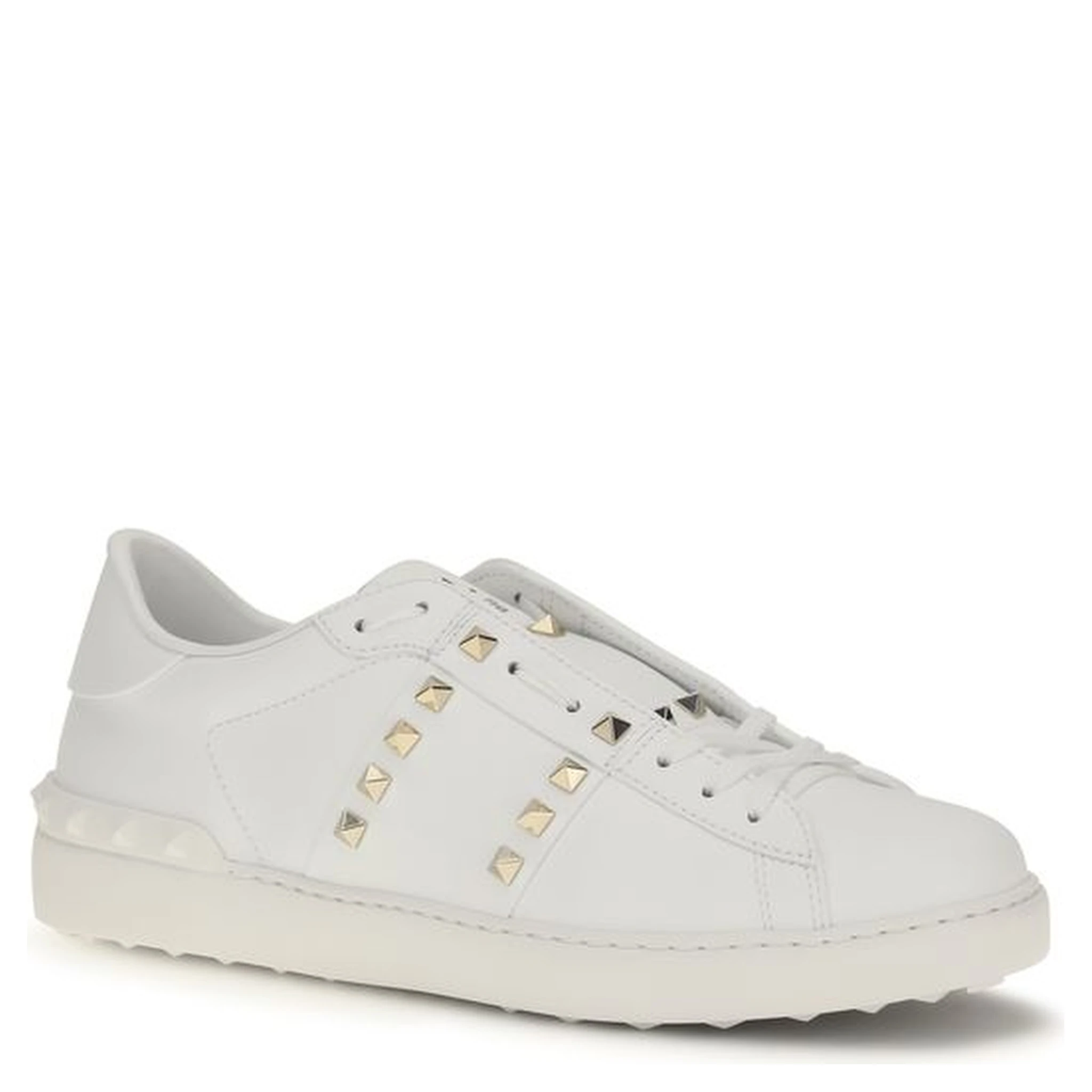 White Calf Leather Bos Taurus Sneakers