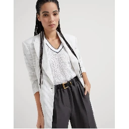 Black Linen Regular Belt