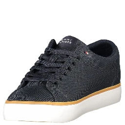 Blue Polyester Men Sneaker