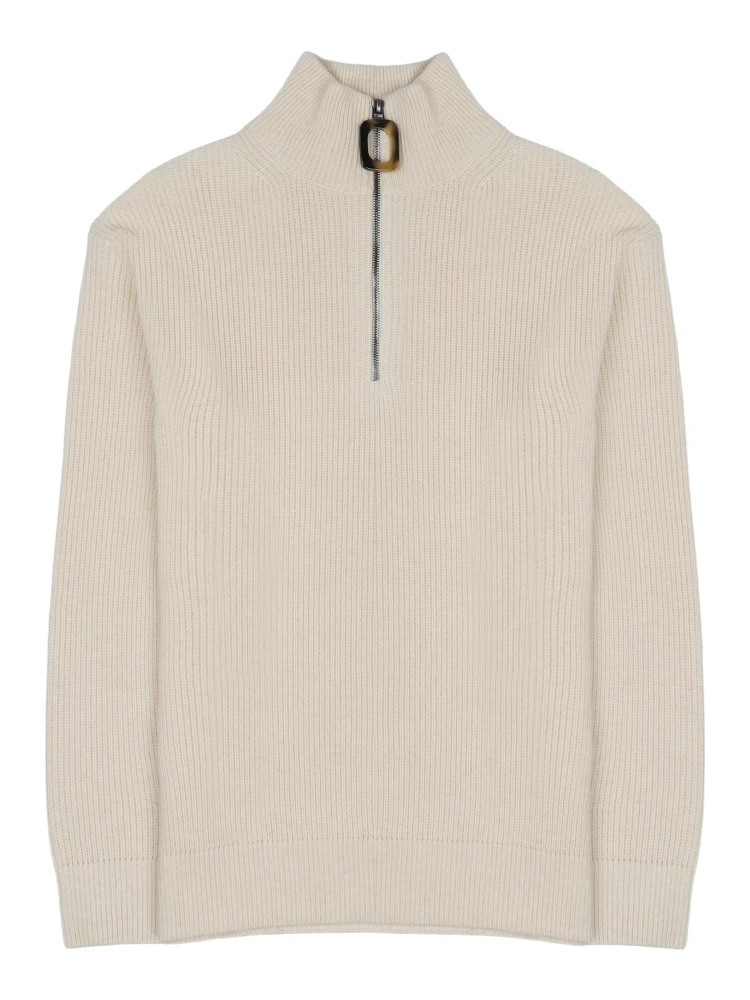MAGLIA IN LANA E COTONE CON ZIP