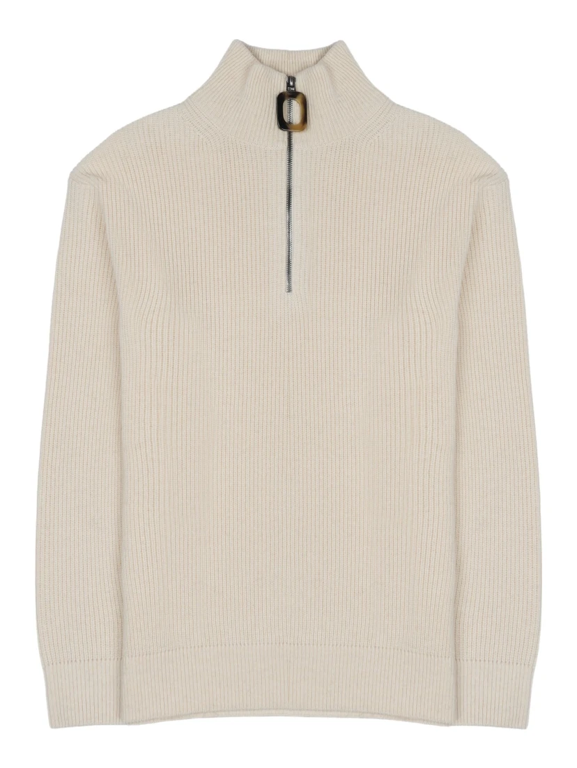 MAGLIA IN LANA E COTONE CON ZIP