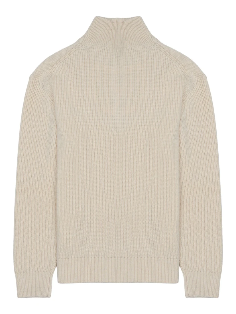 MAGLIA IN LANA E COTONE CON ZIP