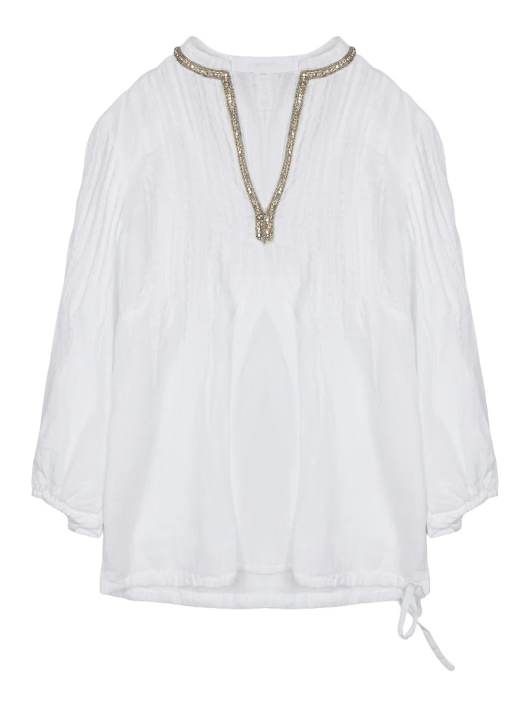 BLUSA IN LINO CON STRASS