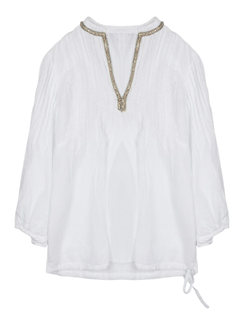 BLUSA IN LINO CON STRASS