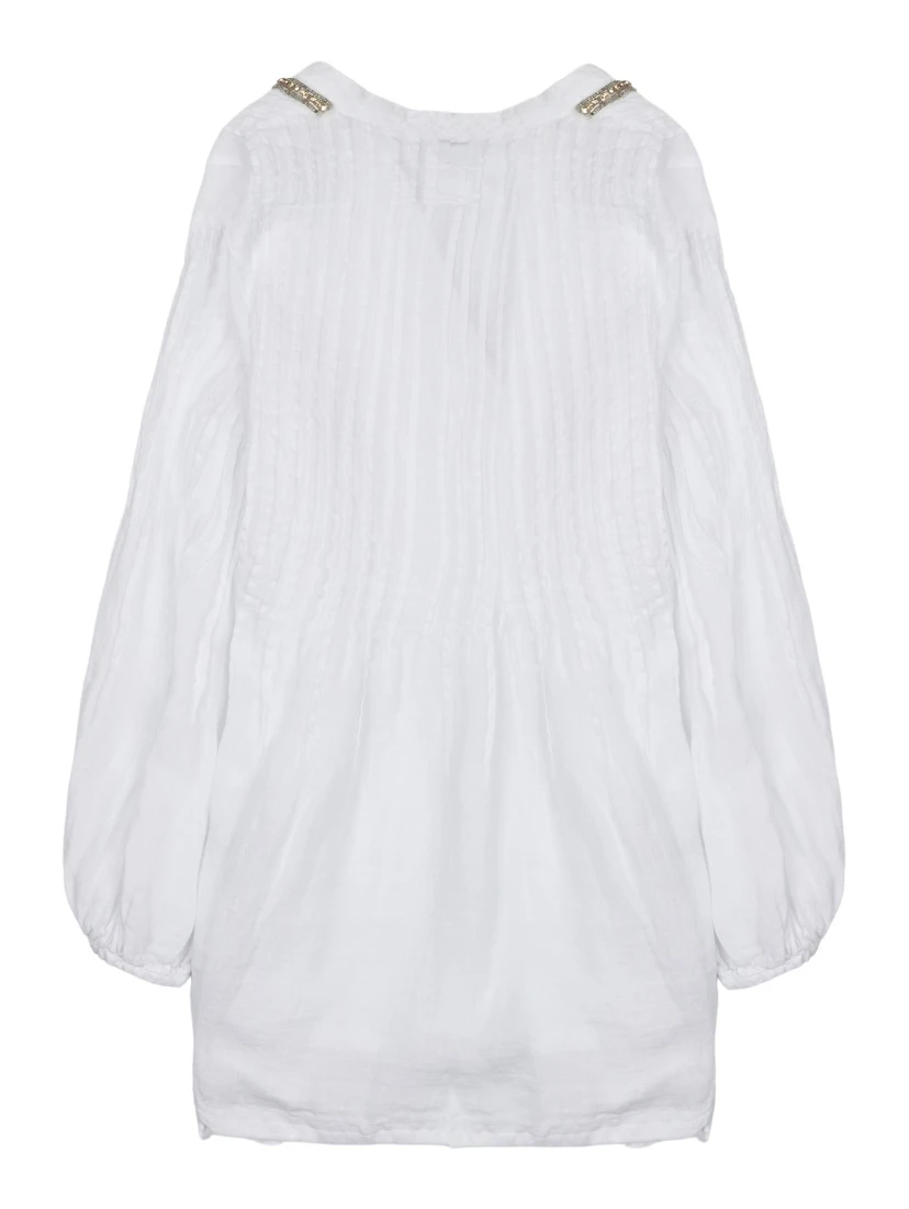 BLUSA IN LINO CON STRASS