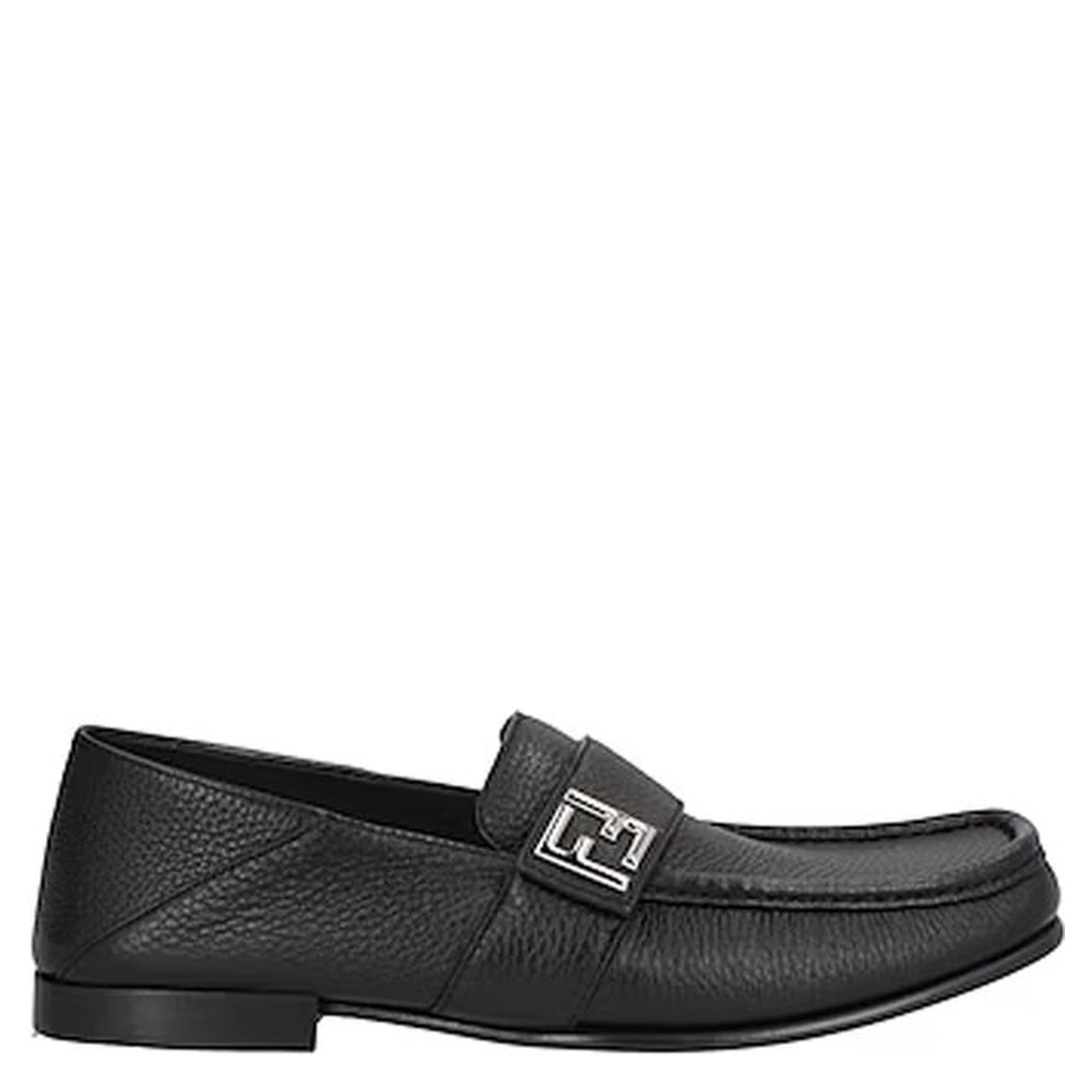 Black Calfskin Slip-On Loafers