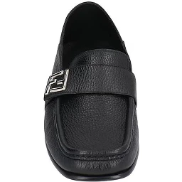 Black Calfskin Slip-On Loafers